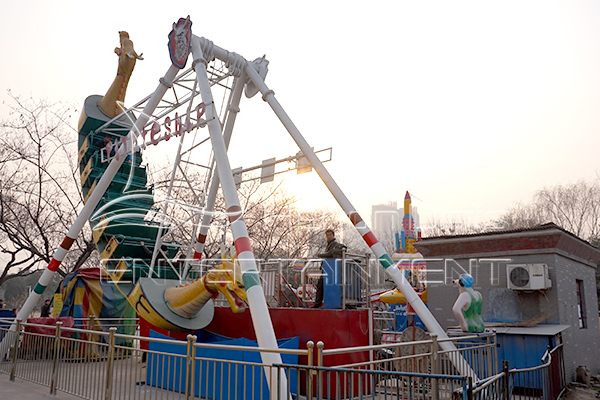 Kids Pirate Ship Swing Playground Equipment for Children Displayed in Dinis Factory